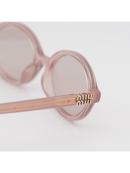 Miu Miu MU04ZS 20I60V Sunglasses Opaline Pink Oval Frame, Pink Lenses main image 9